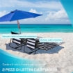 SET 2 SDRAIO DA SPIAGGIA PIEGHEVOLI E REGOLABILI CON TASCA IN ACCIAIO E POLIESTERE 142X51X40 CM MULTICOLORE