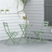 SET DA GIARDINO 3 PEZZI PIEGHEVOLI IN ACCIAIO 2 SEDIE 42X50X81 CM E TAVOLINO Ø60X71 CM VERDE