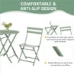 SET DA GIARDINO 3 PEZZI PIEGHEVOLI IN ACCIAIO 2 SEDIE 42X50X81 CM E TAVOLINO Ø60X71 CM VERDE
