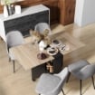 TAVOLO PIEGHEVOLE CONSOLLE PER 4-6 PERSONE CON RUOTE E RIPIANI, 140X75X74CM, ROVERE E NERO