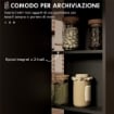 TAVOLO PIEGHEVOLE CONSOLLE PER 4-6 PERSONE CON RUOTE E RIPIANI, 140X75X74CM, ROVERE E NERO