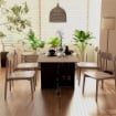 TAVOLO PIEGHEVOLE CONSOLLE PER 4-6 PERSONE CON RUOTE E RIPIANI, 140X75X74CM, ROVERE E NERO