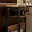 TAVOLINO DA SOGGIORNO IN STILE INDUSTRIALE CON 2 RIPIANI, IN LEGNO E METALLO, 46X18X58.5 CM, MARRONE