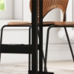 TAVOLO PIEGHEVOLE A RIBALTA PER 4-6 PERSONE CON 6 ROTELLE, IN LEGNO E ACCIAIO, 120X80X73 CM, GRIGIO