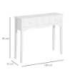 TAVOLO CONSOLLE MODERNO DA INGRESSO IN MDF CON 3 CASSETTI, 100X32X85 CM, BIANCO