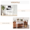 TAVOLO CONSOLLE MODERNO DA INGRESSO IN MDF CON 3 CASSETTI, 100X32X85 CM, BIANCO
