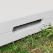 TAVOLO DA CAMPEGGIO PIEGHEVOLE CON 2 ALTEZZE REGOLABILI IN HDPE E METALLO, 86X86X74 CM, BIANCO