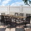 TAVOLO DA GIARDINO ALLUNGABILE DA 160-240 CM PER 6-8 PERSONE RETTANGOLARE IN ACCIAIO E ALLUMINIO, EFFETTO LEGNO