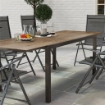 TAVOLO DA GIARDINO ALLUNGABILE DA 160-240 CM PER 6-8 PERSONE RETTANGOLARE IN ACCIAIO E ALLUMINIO, EFFETTO LEGNO