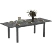Tavolo da Giardino Allungabile da 160-220 cm per 6-8 Persone Rettangolare in Alluminio, Grigio