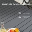 Tavolo da Giardino Allungabile da 160-220 cm per 6-8 Persone Rettangolare in Alluminio, Grigio