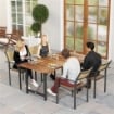 TAVOLO DA GIARDINO 160X90 CM IN LEGNO DI ACACIA E ACCIAIO CON PIANO A DOGHE, TEAK