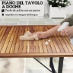 TAVOLO DA GIARDINO 160X90 CM IN LEGNO DI ACACIA E ACCIAIO CON PIANO A DOGHE, TEAK