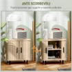SET 2 COMODINI IN STILE NORDICO CON RIPIANO A 2 LIVELLI IN LEGNO E ACCIAIO 48X40X48 CM NERO E ROVERE