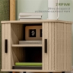 SET 2 COMODINI IN STILE NORDICO CON RIPIANO A 2 LIVELLI IN LEGNO E ACCIAIO 48X40X48 CM NERO E ROVERE
