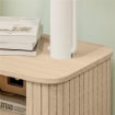 SET 2 COMODINI IN STILE NORDICO CON RIPIANO A 2 LIVELLI IN LEGNO E ACCIAIO 48X40X48 CM NERO E ROVERE
