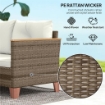 SALOTTO DA GIARDINO IN RATTAN PE CON DIVANO 2 POSTI CHAISE LONGUE E TAVOLINO DA CAFFÉ CREMA