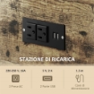 TAVOLINO DA DIVANO CON CASSETTO E 2 RIPIANI STILE INDUSTRIALE, IN LEGNO E METALLO, 60X30X66.5 CM, NERO E MARRONE
