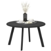 TAVOLINO DA GIARDINO ROTONDO IN STILE INDUSTRIALE CON PIEDINI ANTISCIVOLO, IN METALLO, Ï70X42 CM, NERO