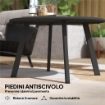 TAVOLINO DA GIARDINO ROTONDO IN STILE INDUSTRIALE CON PIEDINI ANTISCIVOLO, IN METALLO, Ï70X42 CM, NERO
