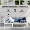 SALOTTO DA GIARDINO ANGOLARE CON POLTRONA RECLINABILE 2 DIVANETTI CON CUSCINI E TAVOLINO GRIGIO