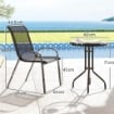 SET DA GIARDINO 3 PEZZI CON 2 SEDIE DA GIARDINO 54X71X93 CM E TAVOLINO ROTONDO Ø 60X71 CM IN ACCIAIO NERO