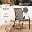 SET DA GIARDINO 3 PEZZI CON 2 SEDIE DA GIARDINO 54X71X93 CM E TAVOLINO ROTONDO Ø 60X71 CM IN ACCIAIO NERO