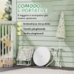 SET DA GIARDINO PER BAMBINI 2-5 ANNI CON TAVOLINO ROTONDO, 2 SEDIE PIEGHEVOLI E UN OMBRELLONE, BIANCO