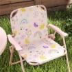SET DA GIARDINO PER BAMBINI 2-5 ANNI CON TAVOLINO ROTONDO, 2 SEDIE PIEGHEVOLI E UN OMBRELLONE, ROSA