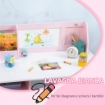 SET TAVOLO E SEDIE PER BAMBINI 5+ ANNI IN LEGNO CON BANCO SCUOLA 90X45X85 CM E SEDIA 29X29X66 BIANCO E ROSA