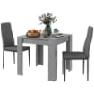 SET DA PRANZO 3 PEZZI CON TAVOLO DA CUCINA 80X80X76 CM E 2 SEDIE MODERNE 41X50X97 CM, GRIGIO