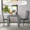SET DA PRANZO 3 PEZZI CON TAVOLO DA CUCINA 80X80X76 CM E 2 SEDIE MODERNE 41X50X97 CM, GRIGIO