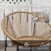 SET DA GIARDINO 3 PEZZI IN RATTAN E ACCIAIO CON 2 SEDIE CON CUSCINI E TAVOLINO DA CAFFÉ A CILINDRO MULTICOLORE