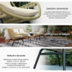 SET DA GIARDINO 4 PEZZI IN RATTAN PE E METALLO CON DIVANETTO 2 SEDIE E TAVOLINO DA CAFFÉ BEIGE