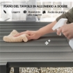 SET DA GIARDINO 7 PEZZI CON 6 SEDIE PIEGHEVOLI E TAVOLO ALLUNGABILE IN ACCIAIO ALLUMINIO E RETE GRIGIO E NERO