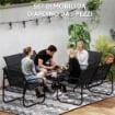 SET DA GIARDINO CON 2 DIVANI 2 POSTI 2 POLTRONE E UN TAVOLINO DA CAFFÉ CON PIANO IN VETRO NERO
