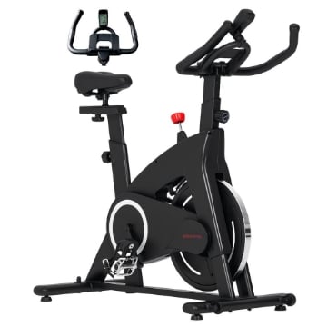 CYCLETTE MAGNETICA CON VOLANO 10 KG SEDILE E MANUBRIO REGOLABILI MONITOR LCD PORTA TABLET NERO