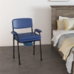 SEDIA COMODA 5 IN 1 PER ANZIANI E DISABILI PER WC E DOCCIA ALTEZZA REGOLABILE E SECCHIO RIMOVIBILE BLU