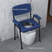 SEDIA COMODA 5 IN 1 PER ANZIANI E DISABILI PER WC E DOCCIA ALTEZZA REGOLABILE E SECCHIO RIMOVIBILE BLU