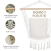SEDIA SOSPESA A DONDOLO DA INTERNO ED ESTERNO IN TESSUTO CON NAPPE 90X50 CM CREMA