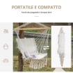 SEDIA SOSPESA A DONDOLO DA INTERNO ED ESTERNO IN TESSUTO CON NAPPE 90X50 CM CREMA