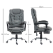 SEDIA DA UFFICIO ERGONOMICA RECLINABILE A 145° CON POGGIAPIEDI ESTRAIBILE IN FINTA PELLE GRIGIO