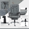 SEDIA DA UFFICIO ERGONOMICA RECLINABILE A 145° CON POGGIAPIEDI ESTRAIBILE IN FINTA PELLE GRIGIO