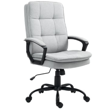 SEDIA DA UFFICIO ERGONOMICA CON SCHIENALE ALTO ALTEZZA REGOLABILE E DONDOLO GRIGIO