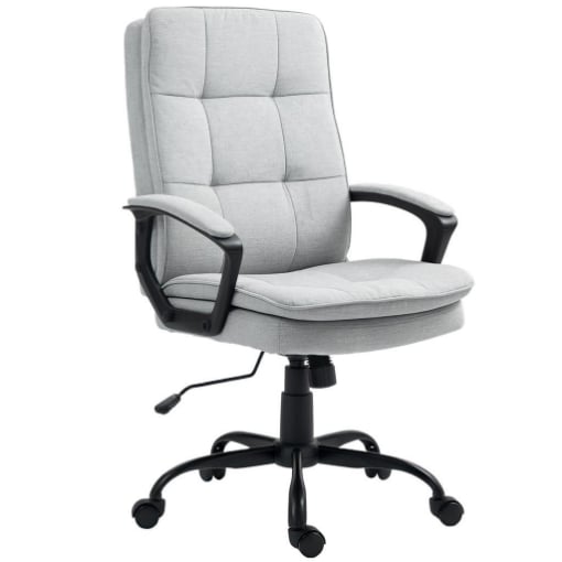 SEDIA DA UFFICIO ERGONOMICA CON SCHIENALE ALTO ALTEZZA REGOLABILE E DONDOLO GRIGIO