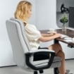 SEDIA DA UFFICIO ERGONOMICA CON SCHIENALE ALTO ALTEZZA REGOLABILE E DONDOLO GRIGIO
