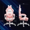SEDIA DA GAMING ERGONOMICA CON ORECCHIE DA GATTO POGGIAPIEDI SUPPORTO LOMBARE E CERVICALE ROSA