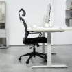 SEDIA DA UFFICIO ERGONOMICA CON POGGIATESTA E ALTEZZA REGOLABILI FUNZIONE DONDOLO E RUOTE NERO