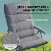 SEDIA DA CAMPEGGIO PIEGHEVOLE E REGOLABILE SU 5 LIVELLI CON TASCHE LATERALI 66X58X105 CM GRIGIO CHIARO