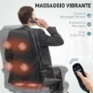 SEDIA DA UFFICIO MASSAGGIANTE E RISCALDATA CON SCHIENALE RECLINABILE E POGGIAPIEDI IN PELLE PU NERO